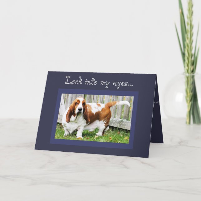 Cute Basset Hound på det fina födelsedagskortet me Kort (Framsida)
