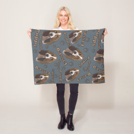 Cute Basset Hound Puppy Fleecefilt