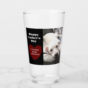 Cute Bästa Pappa någonsin Puppy Hund Red Heart One Glaskopp