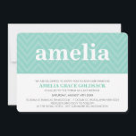 CUTE BAT MITZVAH trendiget namn chevron mönster my Inbjudningar<br><div class="desc">En söt, randig design för ditt barns BAT MITZVAH INVITATIONER. Wow dina vänner och din familj med det här lilla numret;DSetup som mall är det enkelt att lägga till dina egna uppgifter, lägga till ditt foto eller slått anpassa knappen och du kan lägga till eller ändra text, typsnitt, storlekar etc....</div>