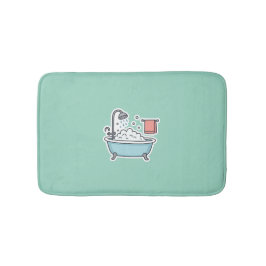 Cute Bathtub Sticker med Bubbles och Towel Badrumsmatta