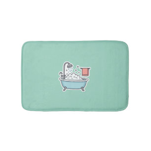 Cute Bathtub Sticker med Bubbles och Towel Badrumsmatta