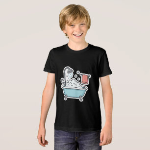 Cute Bathtub Sticker med Bubbles och Towel T Shirt