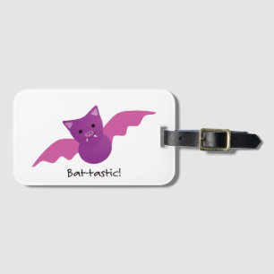 Cute Battastic Rosa Fladdermus Bagagebricka