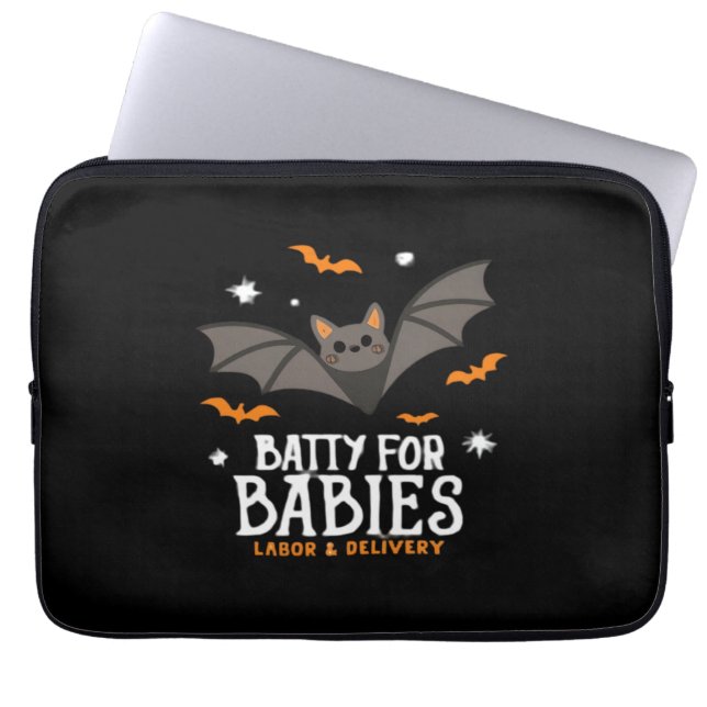 Cute Batty for Spädbarn Labour and Delivery Nurse  Laptop Fodral (Framsidan)