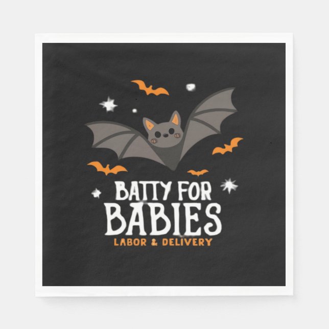 Cute Batty for Spädbarn Labour and Delivery Nurse  Pappersservett (Framsidan)