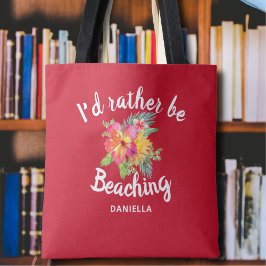 Cute "be Beaching" Anpassningsbar Red Tygkasse