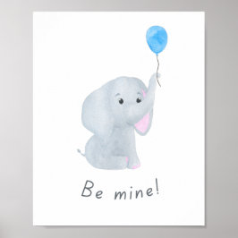 Cute 'be my' Pojke Elephant Nursery Wall Art Poster