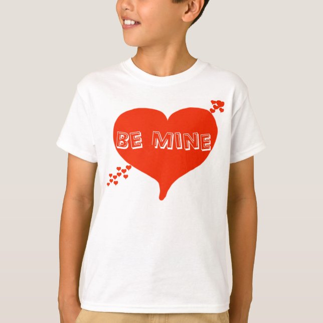 Cute be my Red Hearine Valentine T Shirt (Framsida)
