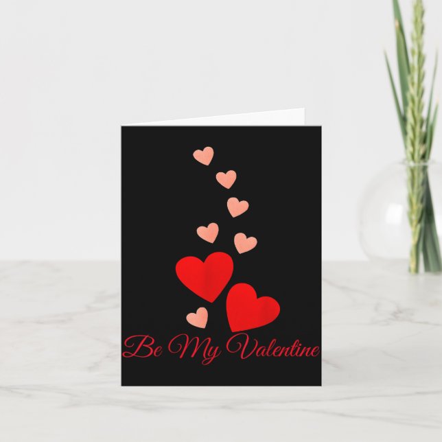 Cute Be My Valentine Romantic Heart Lovers Tee For Kort (Framsida)