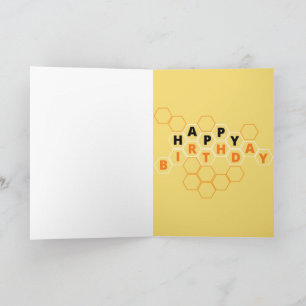 Cute Be och Honeycomb födelsedagskort Kort