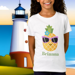 Cute Beach-ananas tillsätt namn t-shirt