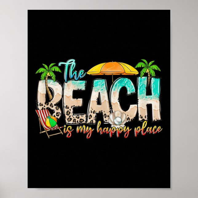 Cute Beach är mina För manar kvinnor i Lycklig Stä Poster (Framsidan)