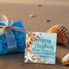 Cute Beach Company Christmas Seashell Custom Party Gåvor Etiketter