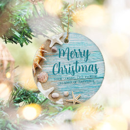 Cute Beach Company Seashell Personlig jul Julgransprydnad Keramik