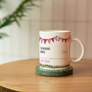 Cute Beach House Anpassningsbar Street Kaffemugg