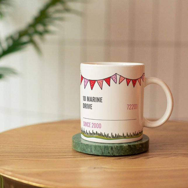 Cute Beach House Anpassningsbar Street Kaffemugg (Skapare uppladdad)