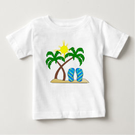 Cute Beach med Handflatan Träd Baby T Shirt