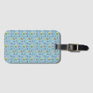 Cute beach pattern bagagebricka