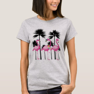 Cute Beach rosa flamingos T Shirt