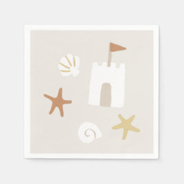 Cute Beach Seashell Sandcastle Starfish Pappersservett
