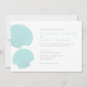 Cute Beach Seashells Destinationslasser Inbjudning Inbjudningar