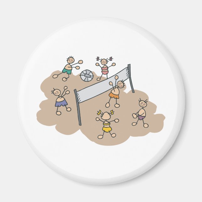Cute Beach Volleyball Magnet (Framsidan)