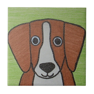 Cute Beagle Ceramic Tile Kakelplatta