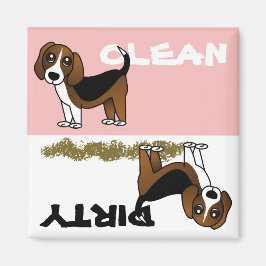 Cute Beagle Clean Dirty Dishwasher Magnet