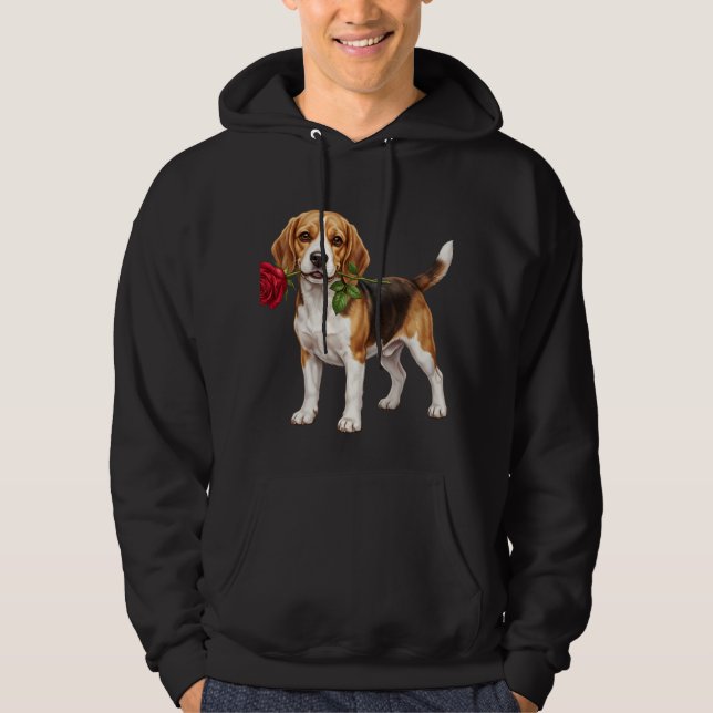 ‏Cute Beagle Dog Hoodie (Framsida)