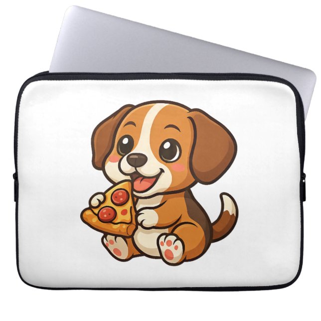 Cute beagle dog pizza pizza lovers cartoon laptop fodral (Framsidan)