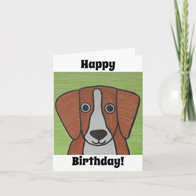 Cute Beagle-födelsedagskort Kort (Framsida)