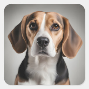 Cute Beagle Fyrkantigt Klistermärke