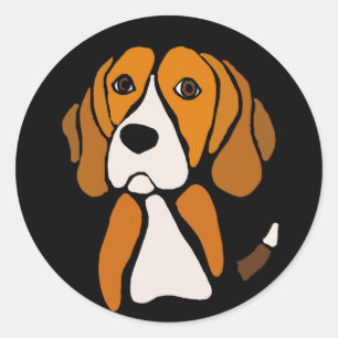 Cute Beagle Hound Hund Art Runt Klistermärke