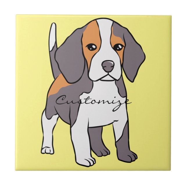Cute Beagle Hund aveln Thunder_Cove Kakelplatta (Framsidan)