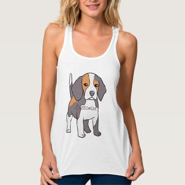 Cute Beagle Hund aveln Thunder_Cove Linne Med Racerback (Framsida)