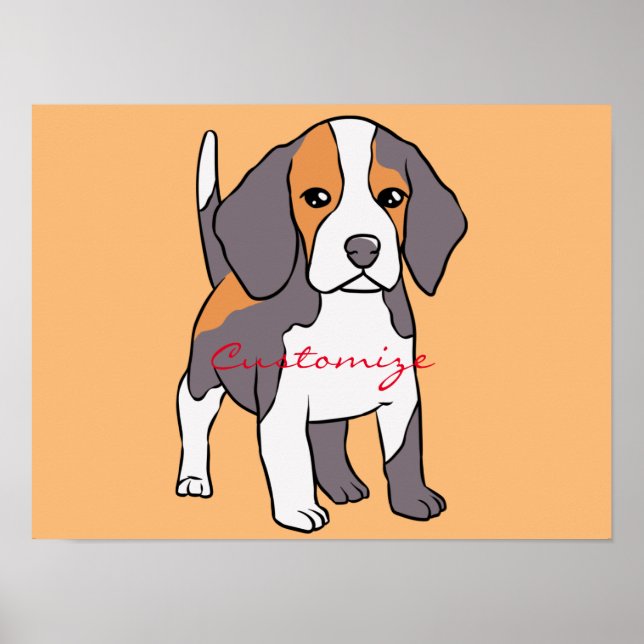 Cute Beagle Hund aveln Thunder_Cove Poster (Framsidan)