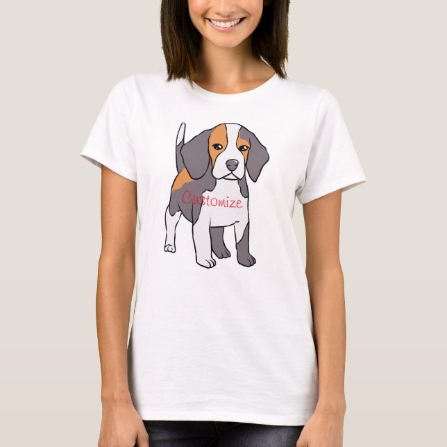 Cute Beagle Hund aveln Thunder_Cove T Shirt (Framsida)
