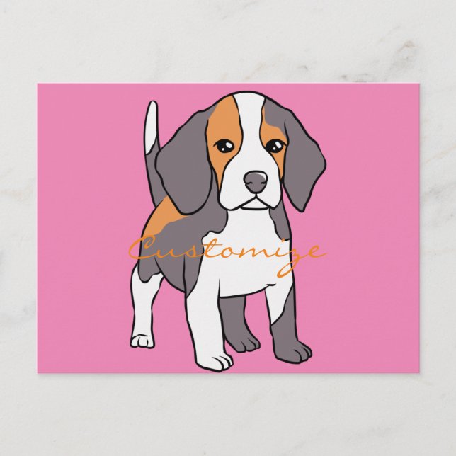 Cute Beagle Hund aveln Thunder_Cove Vykort (Framsida)