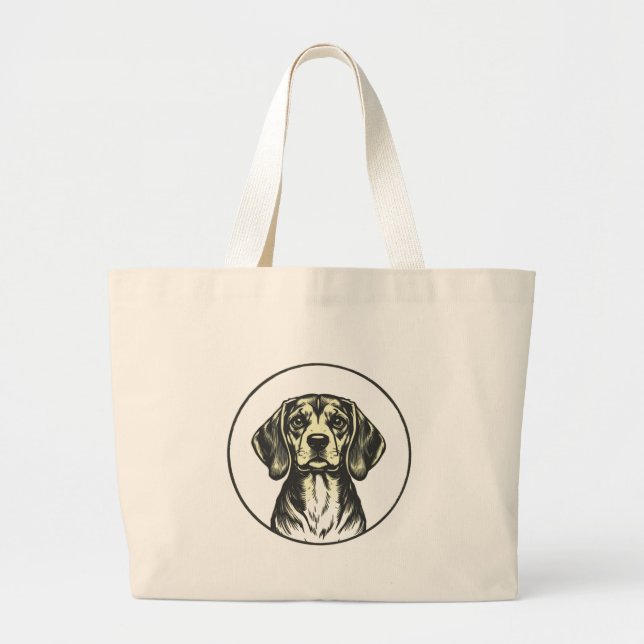 Cute Beagle Hund Canvas Tote Jumbo Tygkasse (Framsidan)
