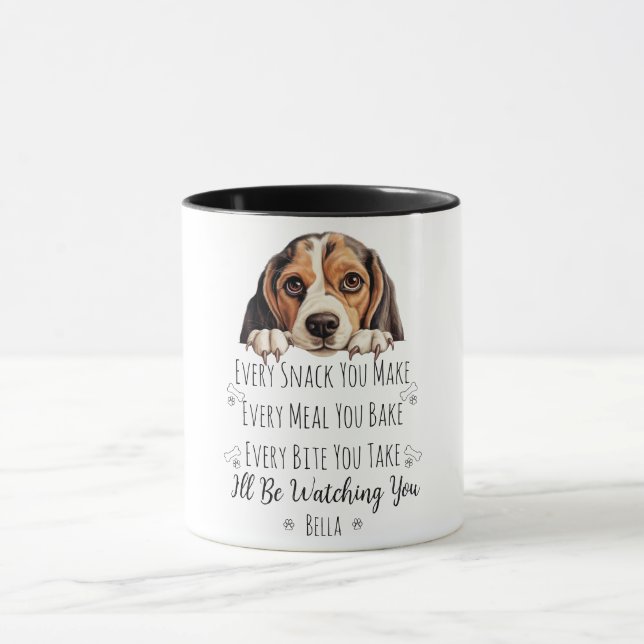 Cute Beagle Hund Funny Anpassningsbar Mugg (Center)