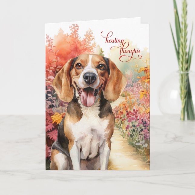 Cute Beagle Hund Garden Väg kommer bra Kort (Framsida)