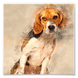 Cute Beagle hund Gift Bästa Dekoration för dju Fototryck