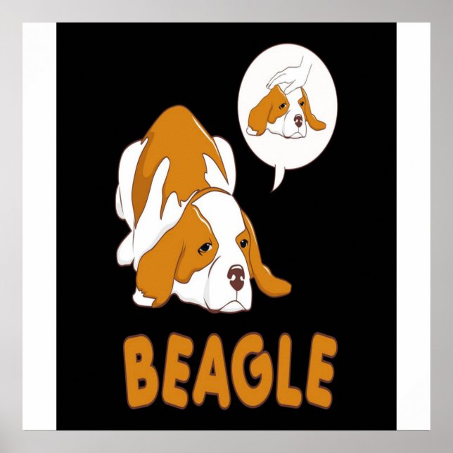 Cute Beagle-Hund Ljuger Poster (Framsidan)