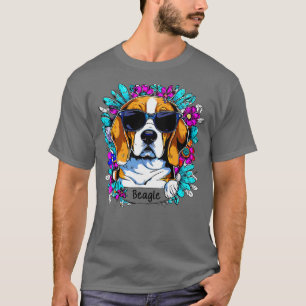 Cute Beagle-hund och blommor T Shirt
