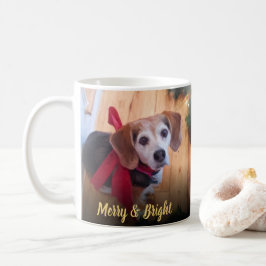 Cute Beagle Hund Red Bow Merry & Bright jul C Kaffemugg