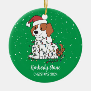 Cute Beagle-Hund Snowy Winter Helgdag Julgransprydnad Keramik