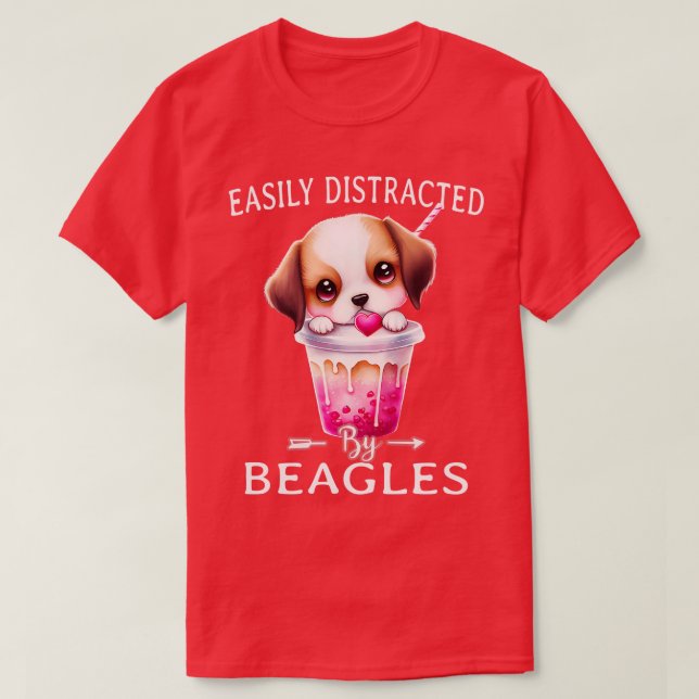 Cute beagle hundar 2 t shirt (Design framsida)