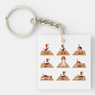 Cute Beagle Hundar Yoga Asana Poses
