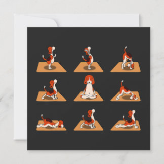 Cute Beagle Hundar Yoga Asana Poses